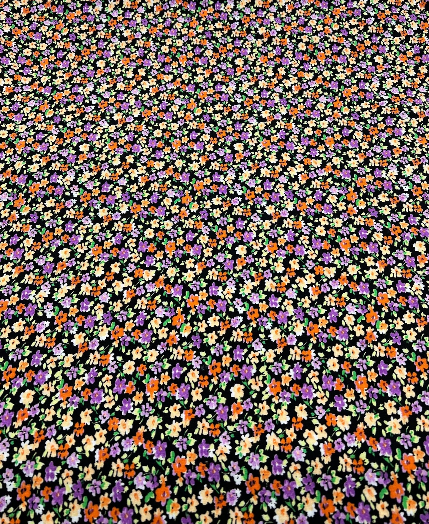 Black Multi Ditsy Lightweight Non Stretch Woven Fabric - T9 Fabrics