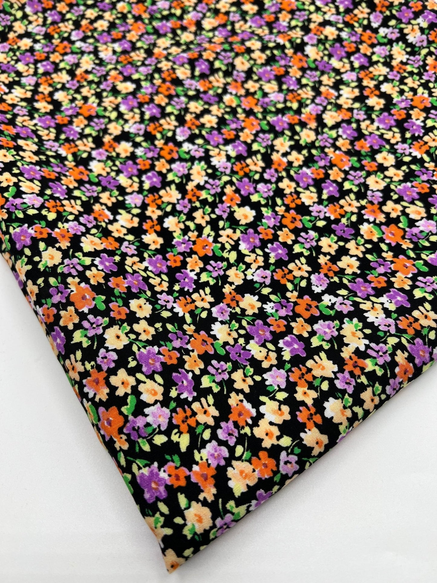 Black Multi Ditsy Lightweight Non Stretch Woven Fabric - T9 Fabrics