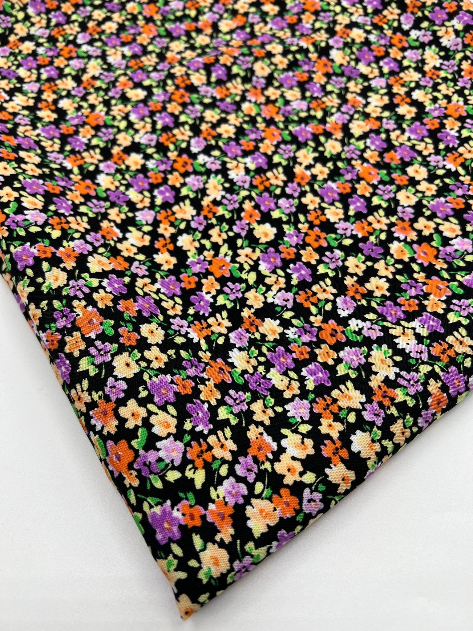 Black Multi Ditsy Lightweight Non Stretch Woven Fabric - T9 Fabrics