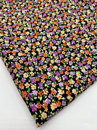 Black Multi Ditsy Lightweight Non Stretch Woven Fabric - T9 Fabrics