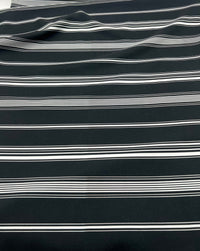 Black Multi Vertical Stripe Lightweight Non Stretch Fabric - T9 Fabrics