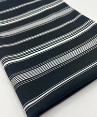 Black Multi Vertical Stripe Lightweight Non Stretch Fabric - T9 Fabrics