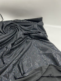 Black Multicoloured Sequin Detail Stretch Fabric - T9 Fabrics