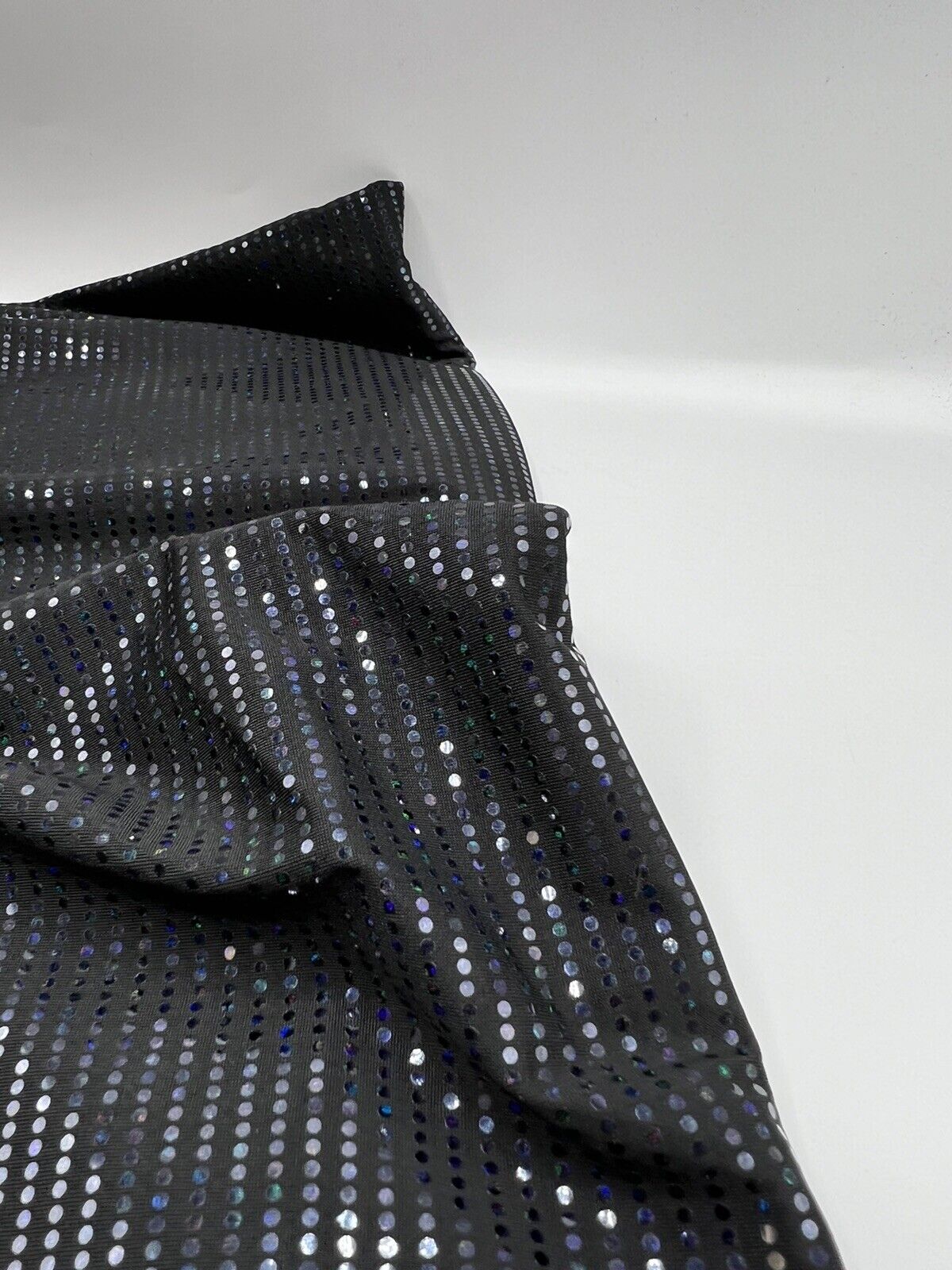 Black Multicoloured Sequin Detail Stretch Fabric - T9 Fabrics