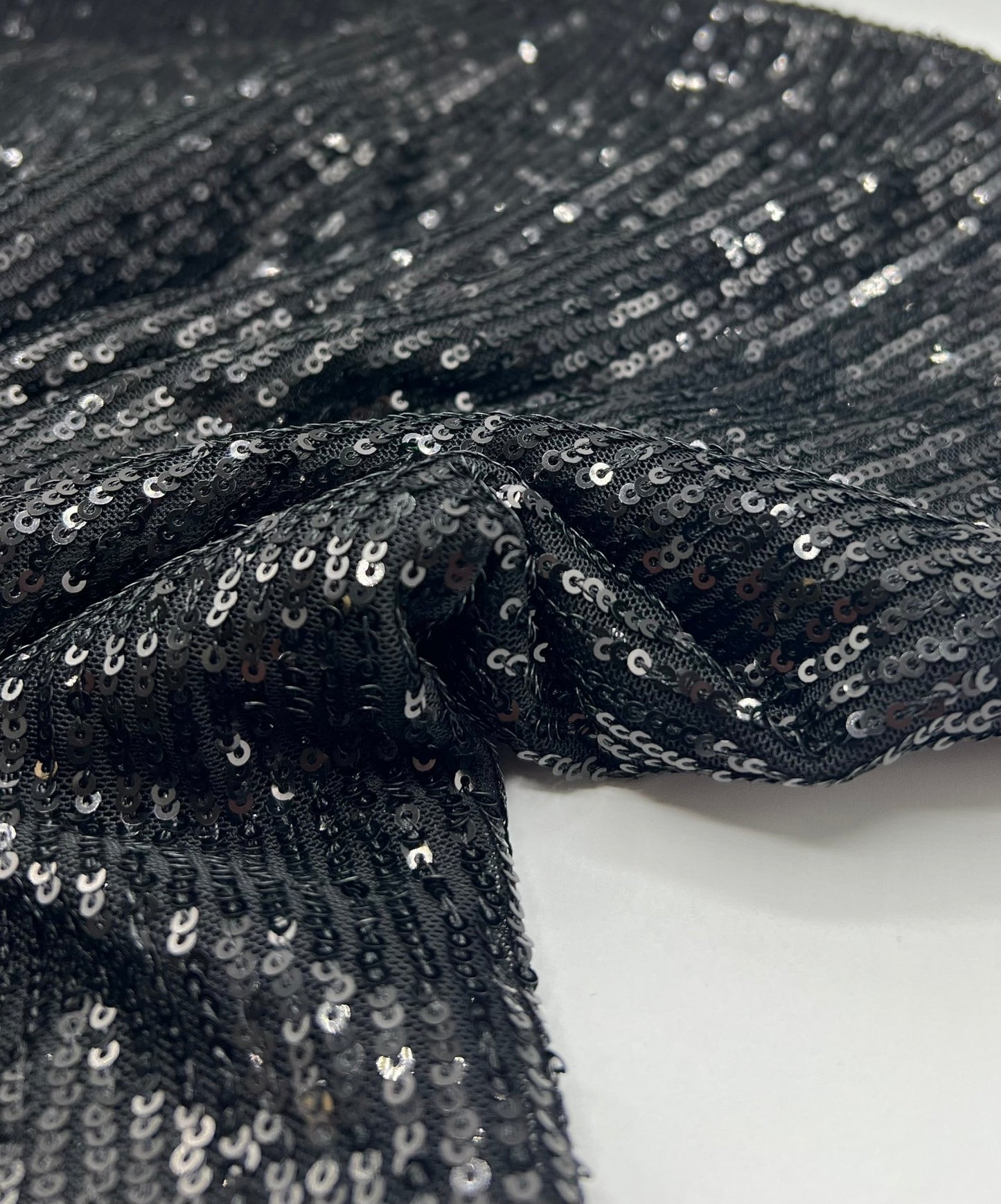 Black on Black Sequin Detail Fabric - T9 Fabrics