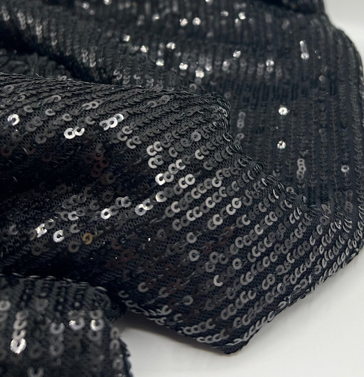 Black on Black Sequin Detail Fabric - T9 Fabrics