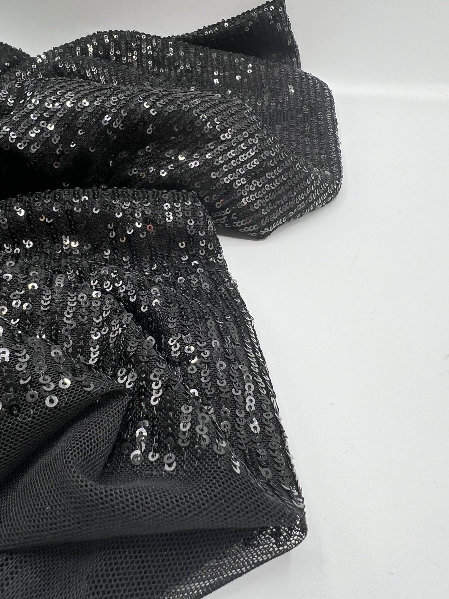 Black on Black Sequin Detail Fabric - T9 Fabrics