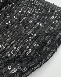 Black on Black Sequin Detail Fabric - T9 Fabrics