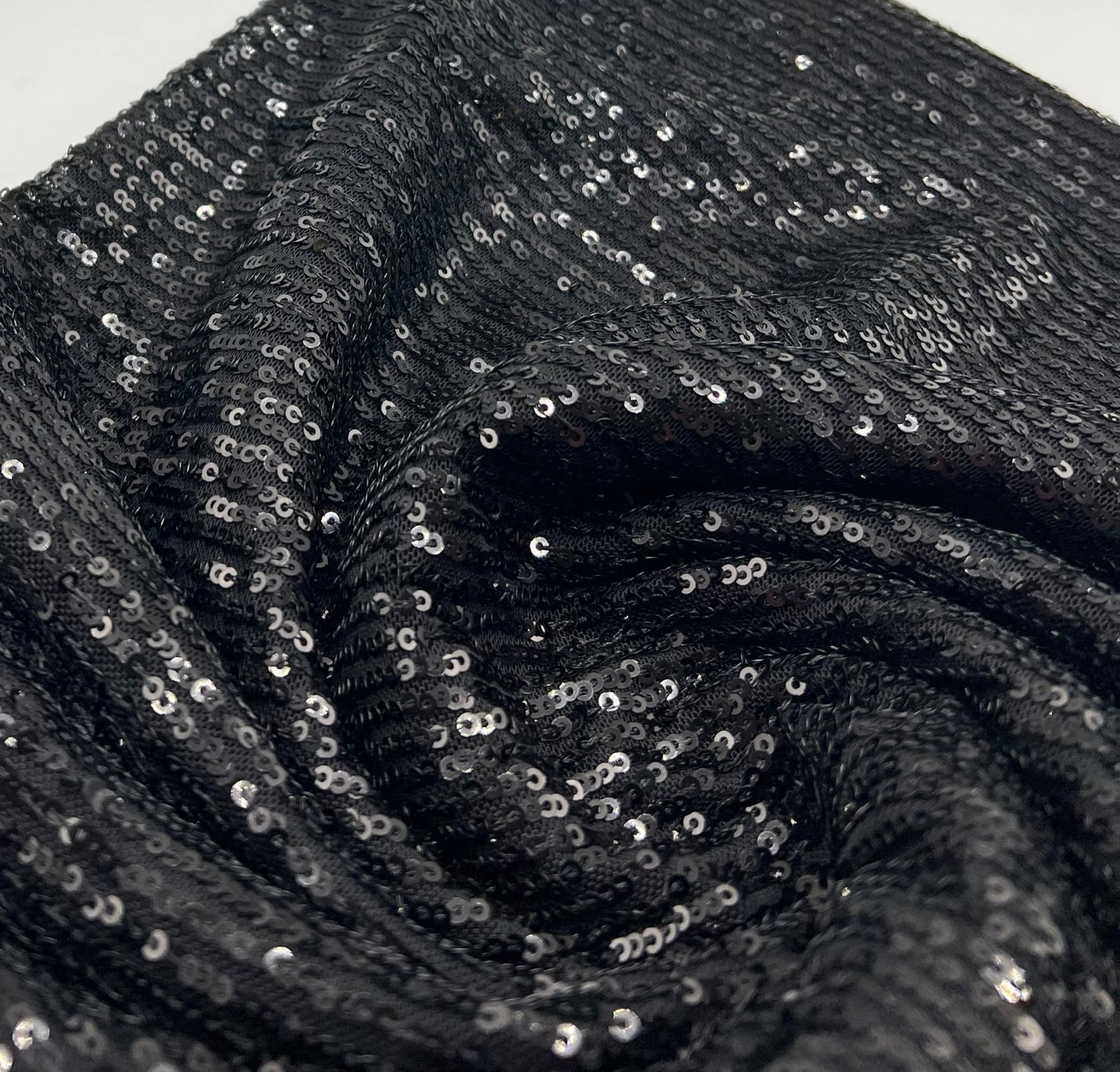 Black on Black Sequin Detail Fabric - T9 Fabrics