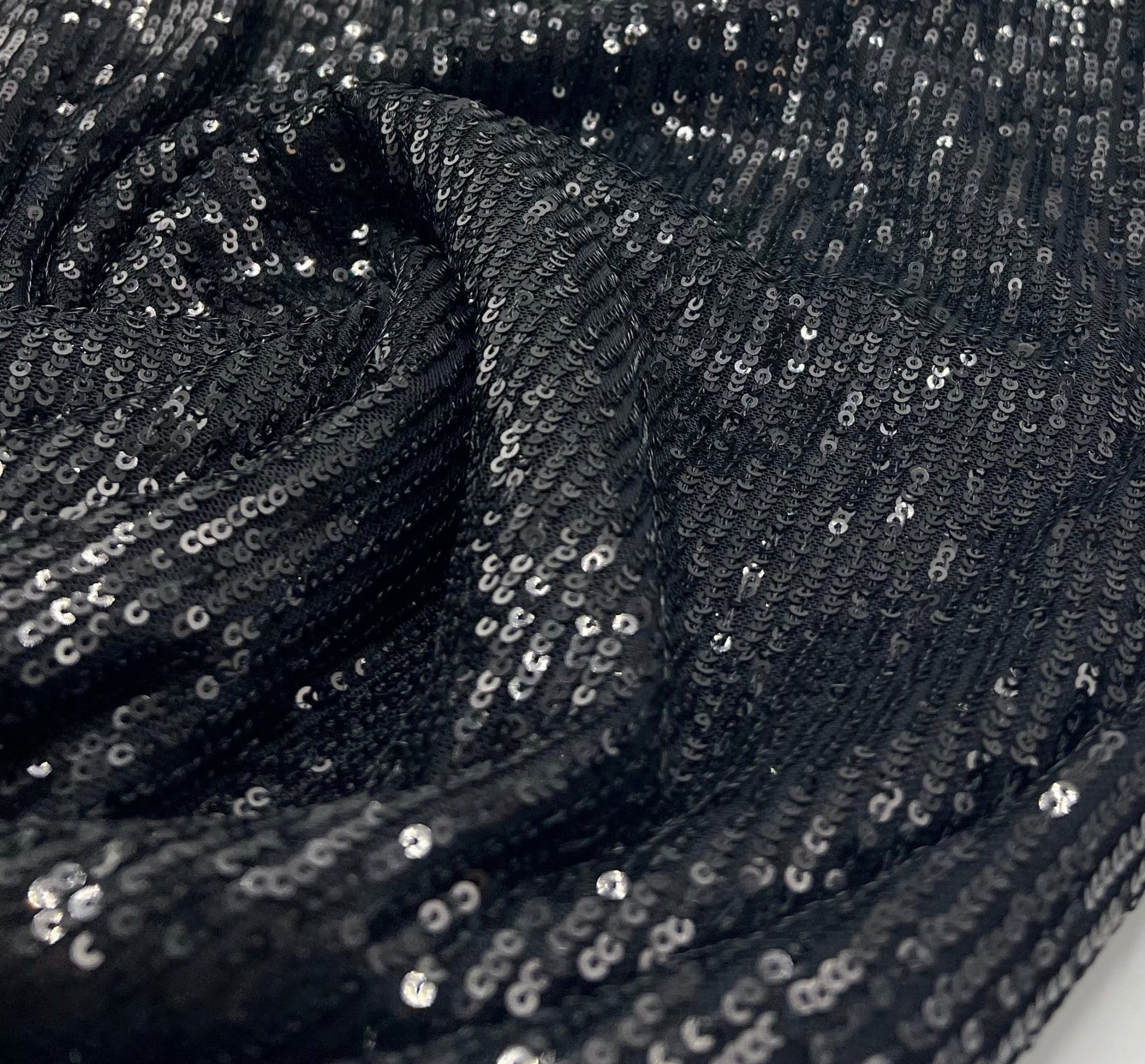 Black on Black Sequin Detail Fabric - T9 Fabrics