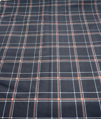 Black Orange Check Ponte Fabric - T9 Fabrics