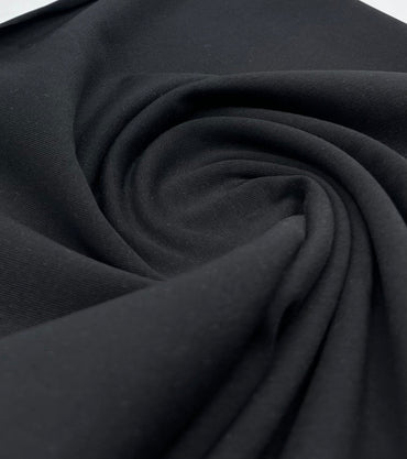 Black Plain Cotton Stretch Jersey 240 GSM 92/8 Lycra Jersey, 4 Way Stretch, Sold By Metre - T9 Fabrics