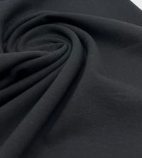 Black Plain Cotton Stretch Jersey 240 GSM 92/8 Lycra Jersey, 4 Way Stretch, Sold By Metre - T9 Fabrics