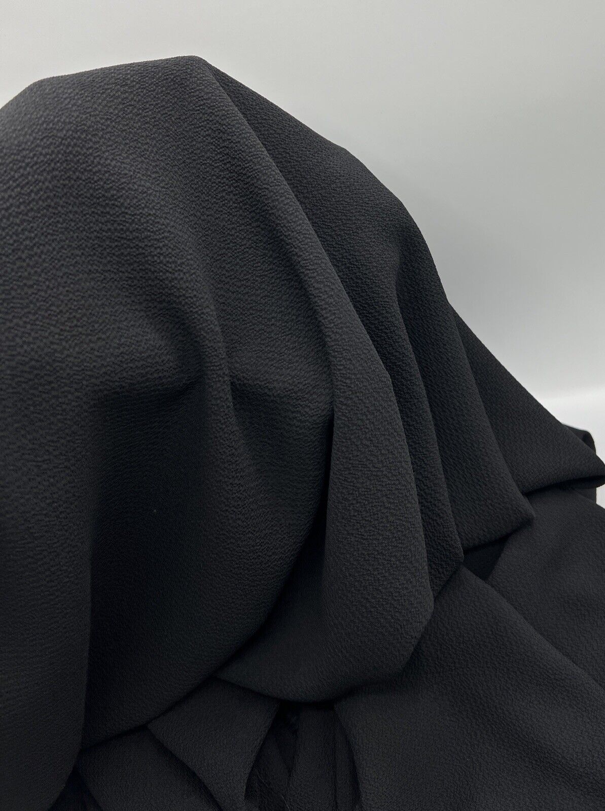 Black Plain Light weight Bubble Crepe Fabric - T9 Fabrics