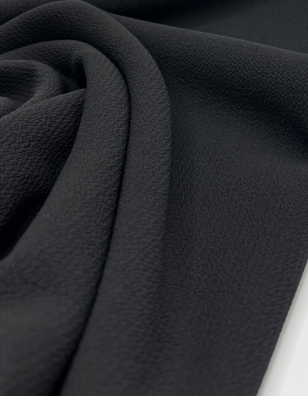 Black Plain Light weight Bubble Crepe Fabric - T9 Fabrics