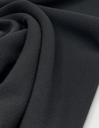 Black Plain Light weight Bubble Crepe Fabric - T9 Fabrics