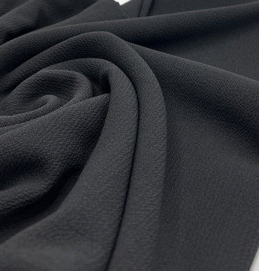 Black Plain Light weight Bubble Crepe Fabric - T9 Fabrics