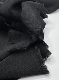 Black Plain Light weight Bubble Crepe Fabric - T9 Fabrics