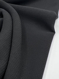 Black Plain Light weight Bubble Crepe Fabric - T9 Fabrics