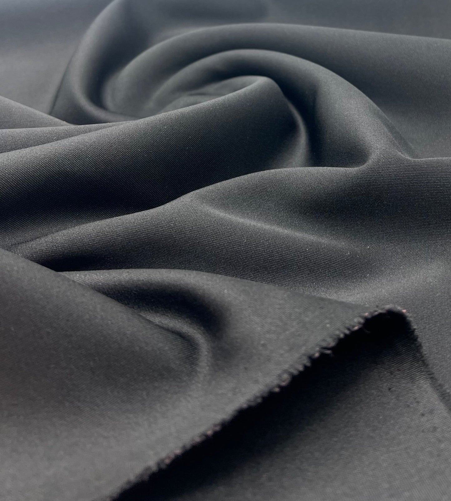 Black Plain Scuba 4 Way Stretch Jersey Fabric - T9 Fabrics