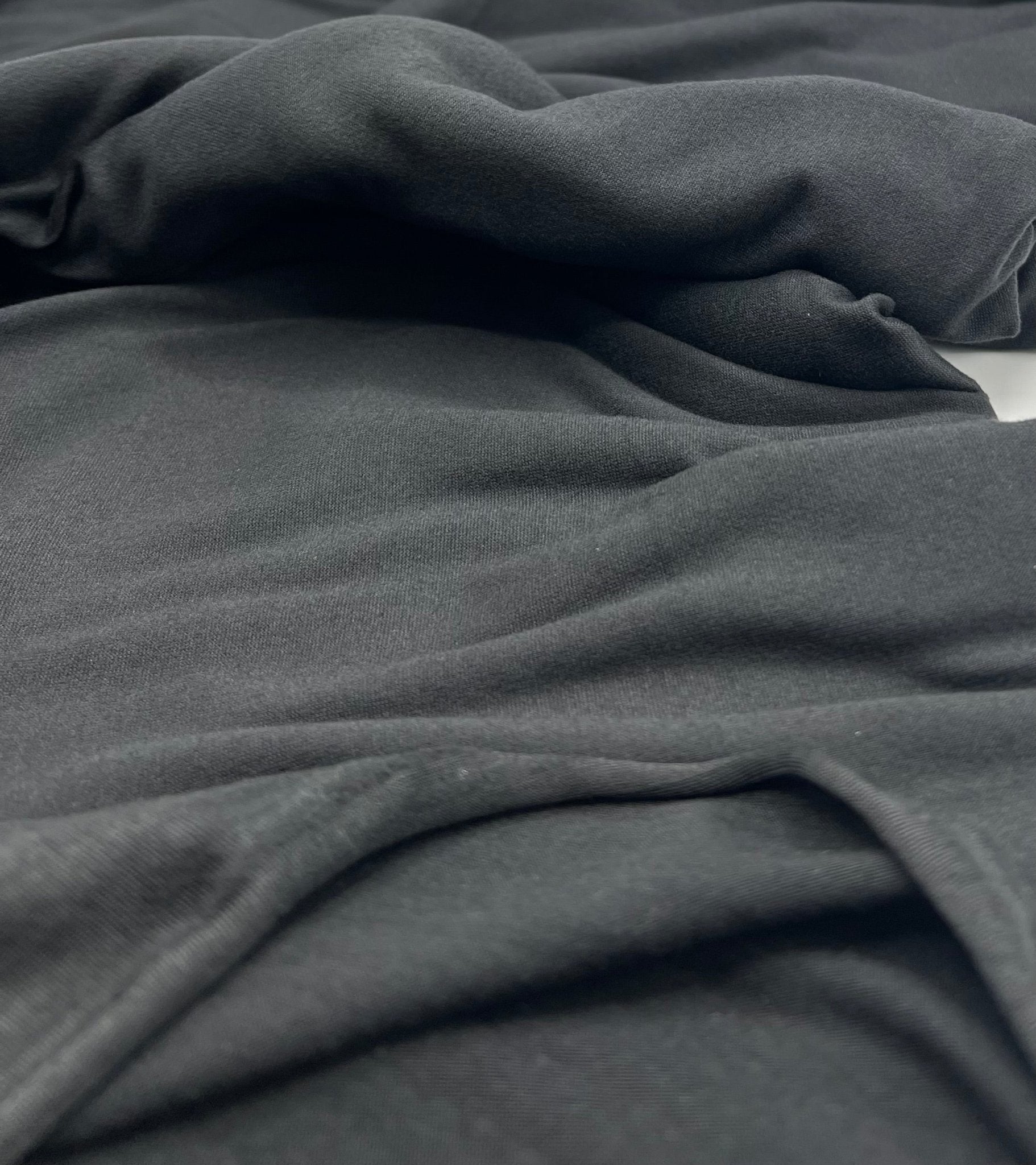 Black Plain Super Soft Bogota 4 Way Stretch Fabric - T9 Fabrics