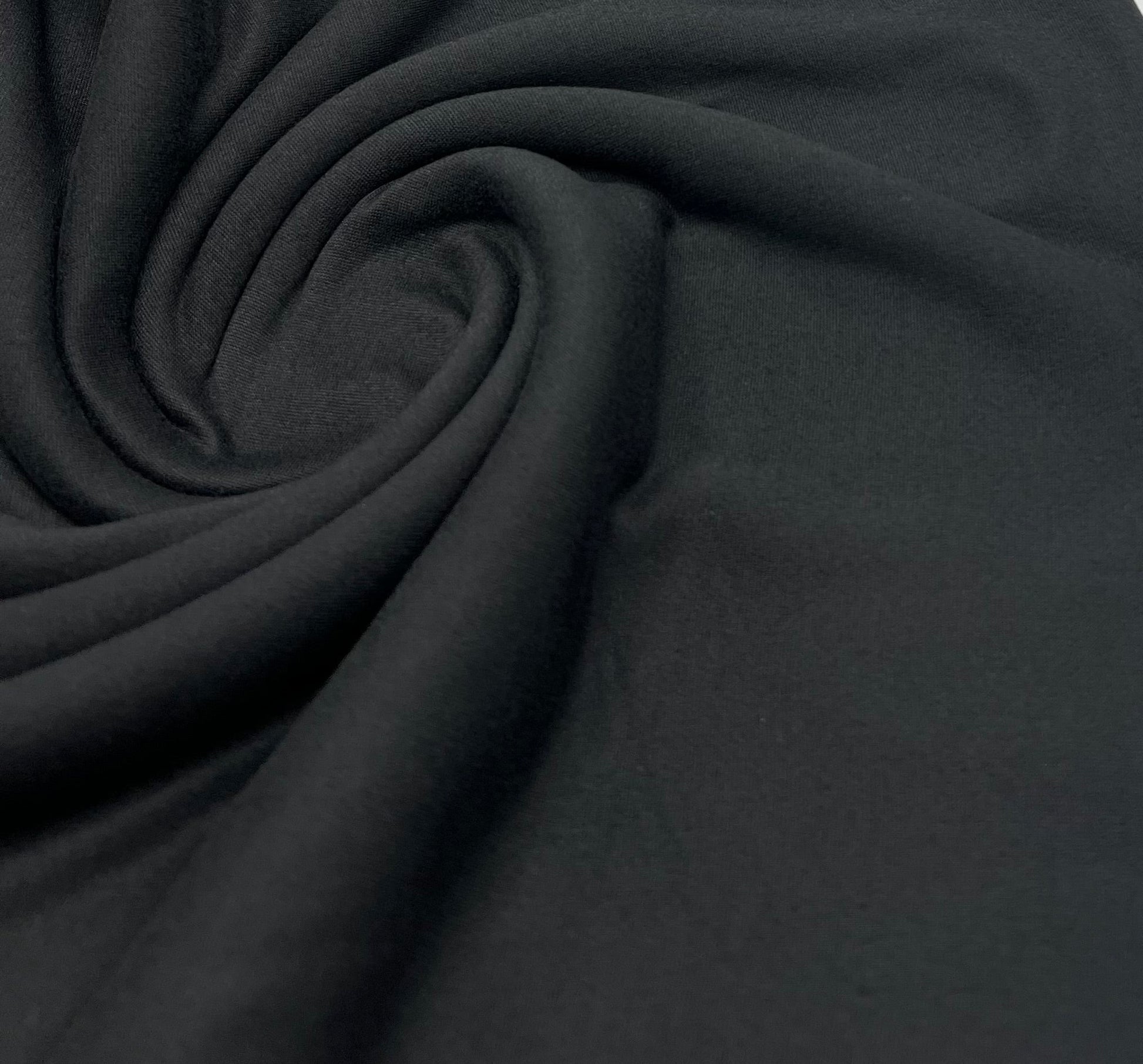 Black Plain Super Soft Bogota 4 Way Stretch Fabric - T9 Fabrics