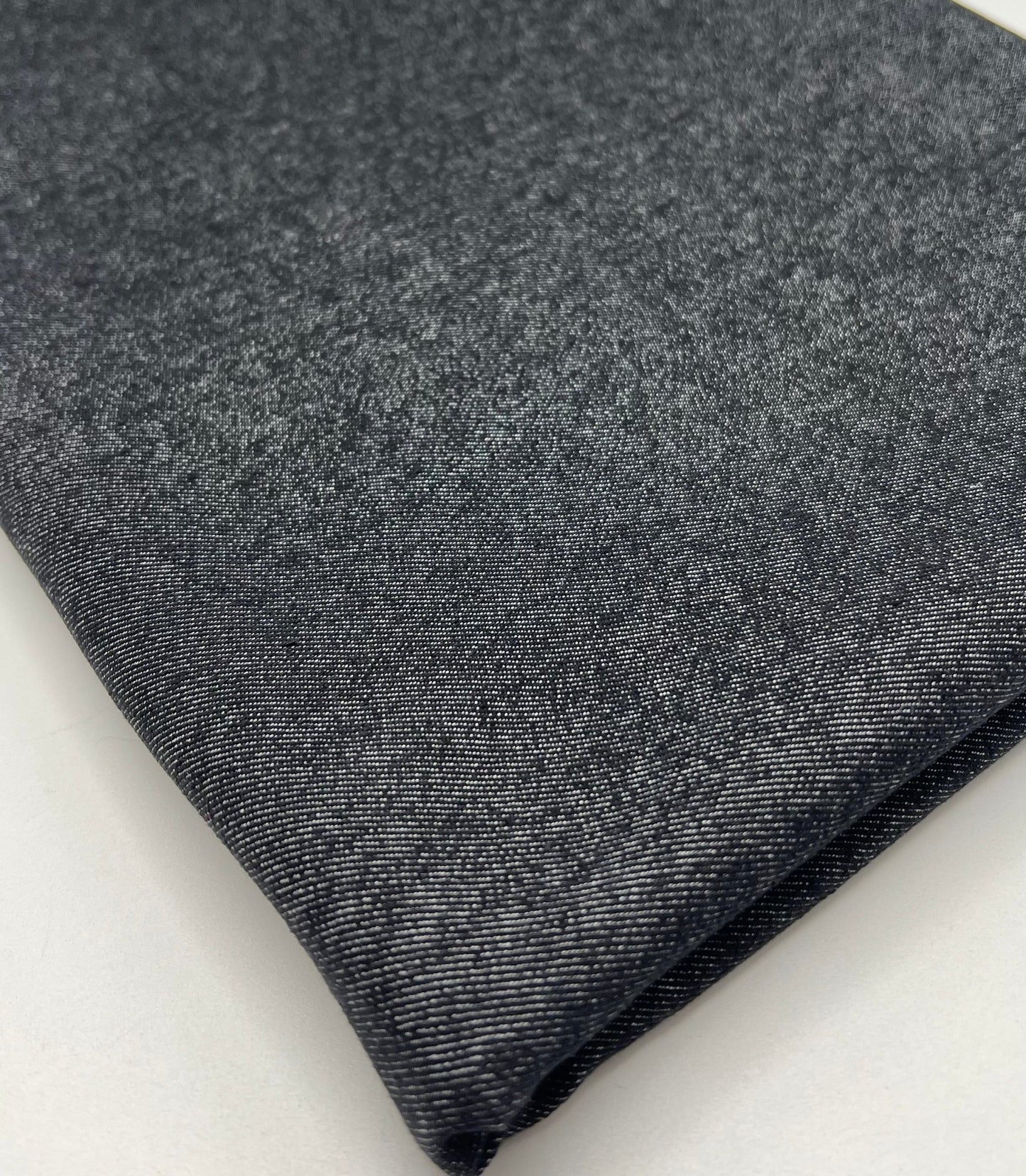 Black Plain Washed Stretch Denim 280GSM - T9 Fabrics