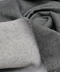 Black Plain Washed Stretch Denim 280GSM - T9 Fabrics