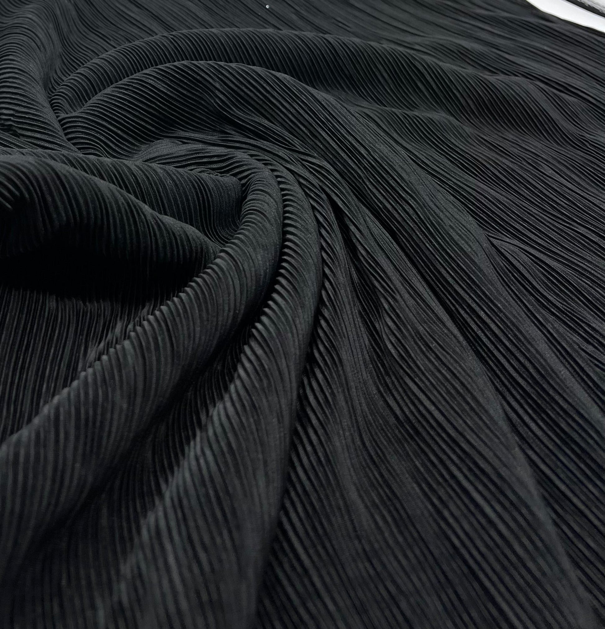 Black Plisse Stretch Fabric - T9 Fabrics