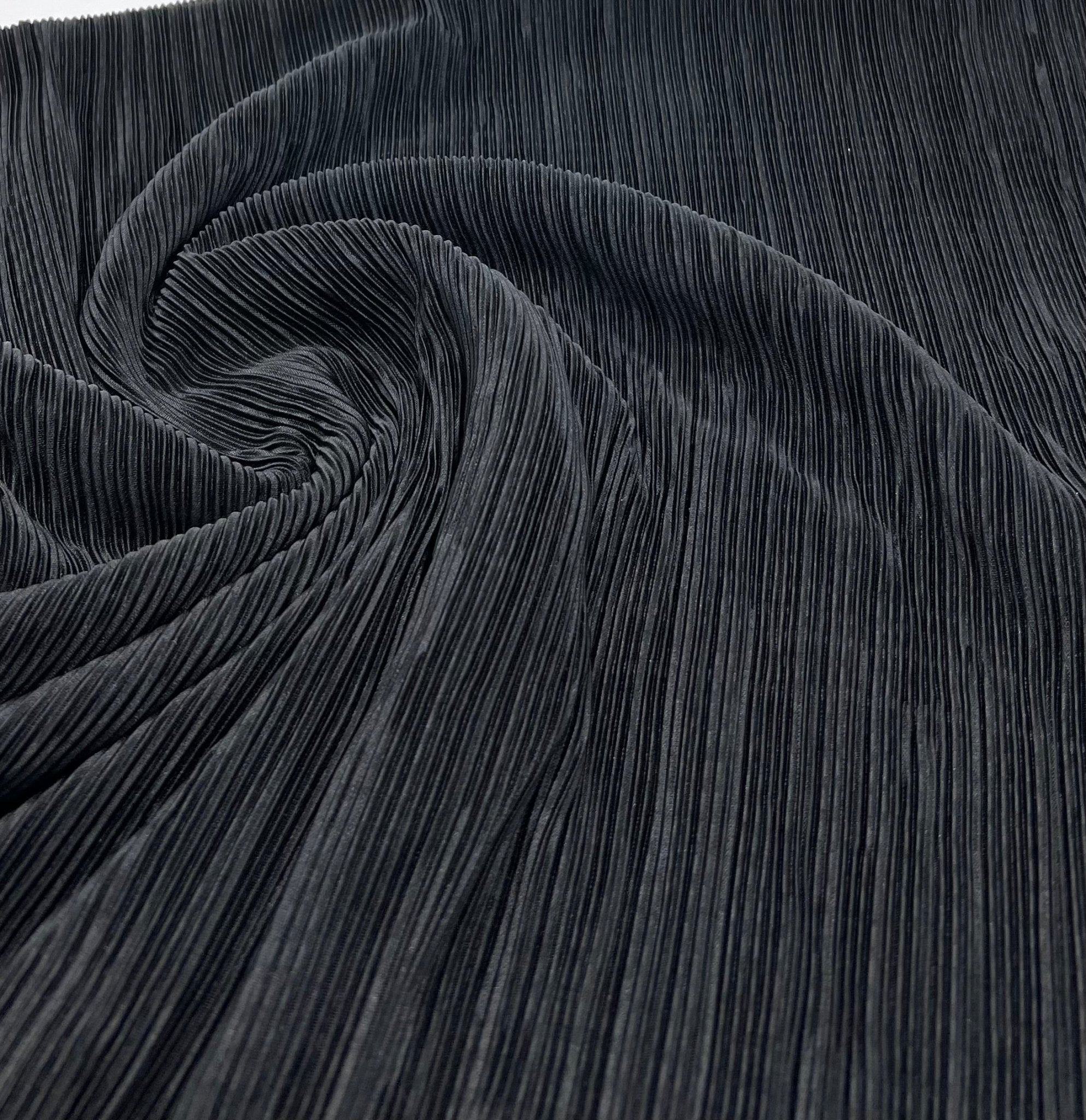 Black Plisse Stretch Fabric - T9 Fabrics