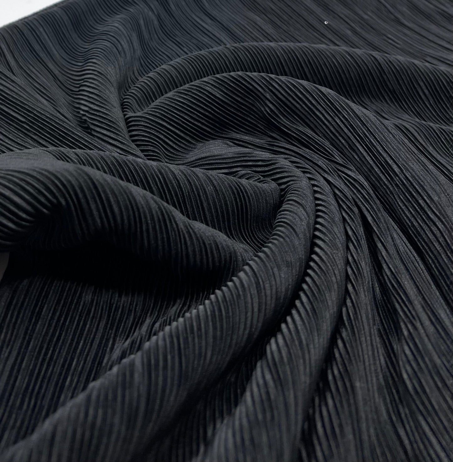 Black Plisse Stretch Fabric - T9 Fabrics