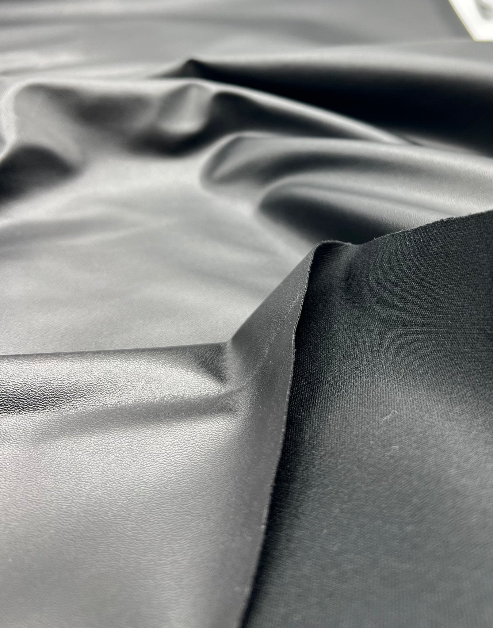 Black PU Wet look Leather 2 Way Stretch Dress Craft Fabric - T9 Fabrics