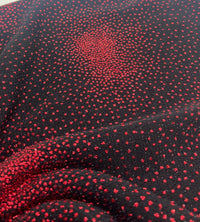 Black Red Glitter Detail Lurex Sparkle Metallic Stretch Knit Fabric - T9 Fabrics