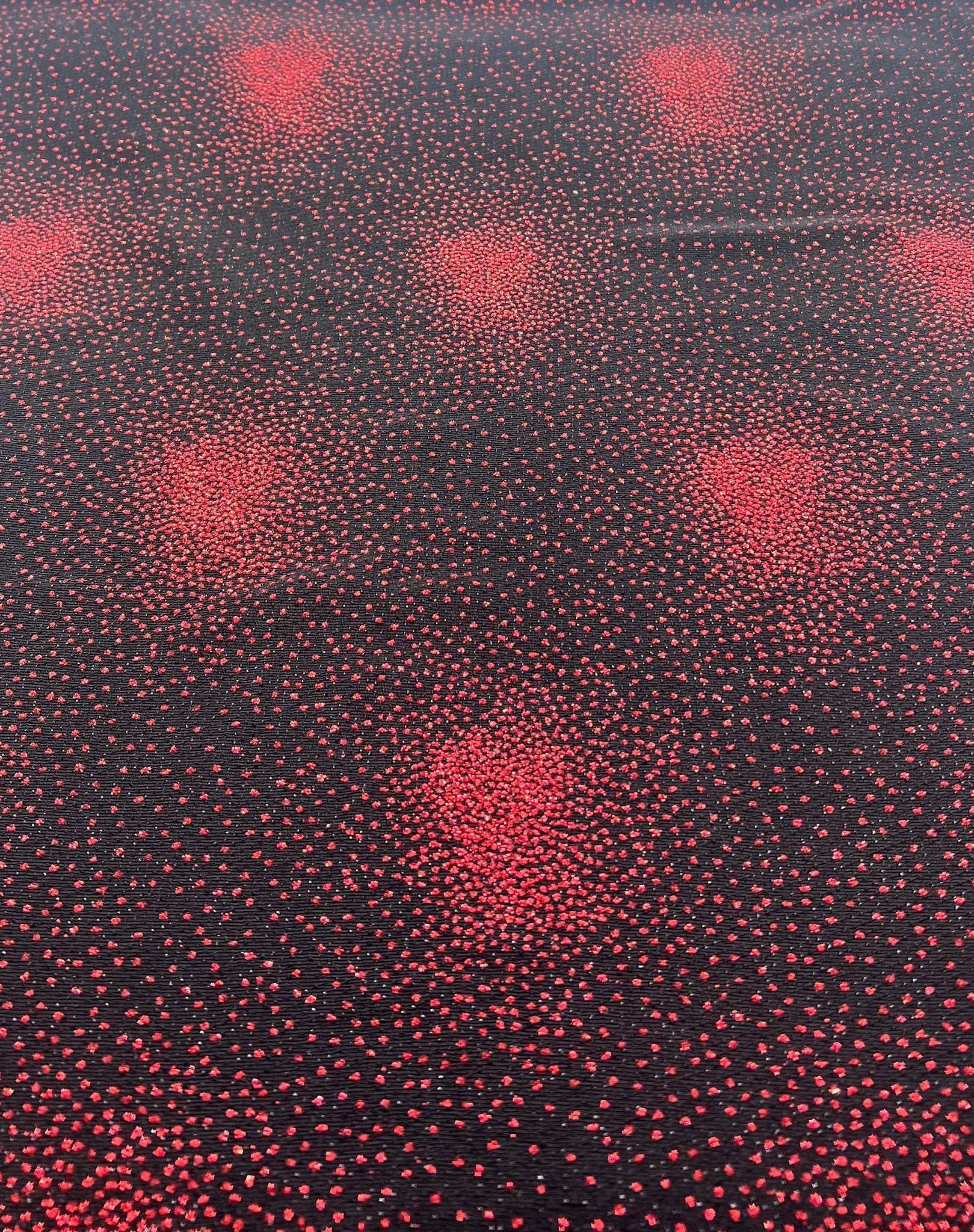 Black Red Glitter Detail Lurex Sparkle Metallic Stretch Knit Fabric - T9 Fabrics