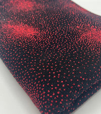 Black Red Glitter Detail Lurex Sparkle Metallic Stretch Knit Fabric - T9 Fabrics