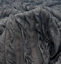 Black Ruffle Textured 4 Way Stretch Fabric - T9 Fabrics