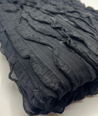Black Ruffle Textured 4 Way Stretch Fabric - T9 Fabrics