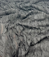 Black Ruffle Textured 4 Way Stretch Fabric - T9 Fabrics