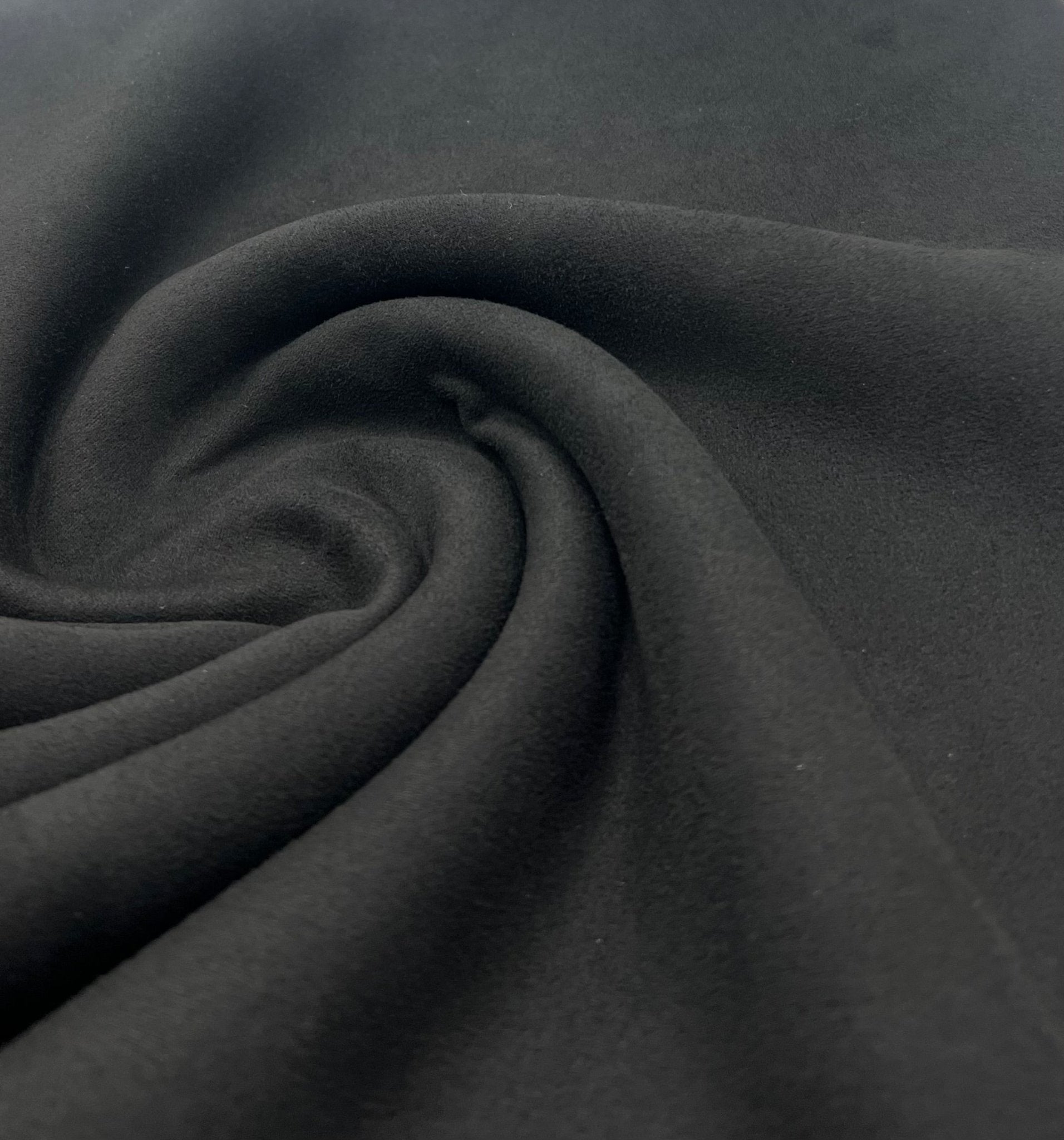 Black Scuba Suede Jersey Fabric 280GSM 2 Way Stretch - T9 Fabrics