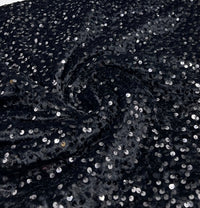 Black Sequin Velour Fabric - T9 Fabrics