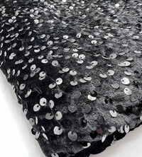 Black Sequin Velour Fabric - T9 Fabrics