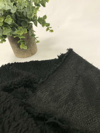 Black Sherpa Fleece Fluffy Borg Faux Fur Fabric 60" - T9 Fabrics