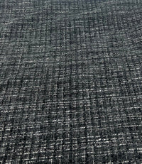 Black Shimmer Chanel Style Boucle Tweed Non Stretch Fabric - T9 Fabrics
