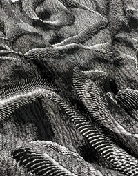 Black Silver Patterned Textured Tree Bark Stretch Dress Craft Fabric - T9 Fabrics