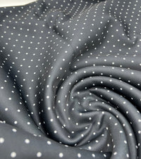 Black Small Polka Dot Printed Plain Scuba Fabric - T9 Fabrics