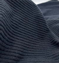 Black Soft New Brushed Cosy Wide Rib Stretch Fabric - T9 Fabrics