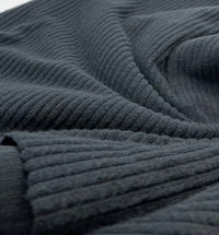 Black Soft New Brushed Cosy Wide Rib Stretch Fabric - T9 Fabrics