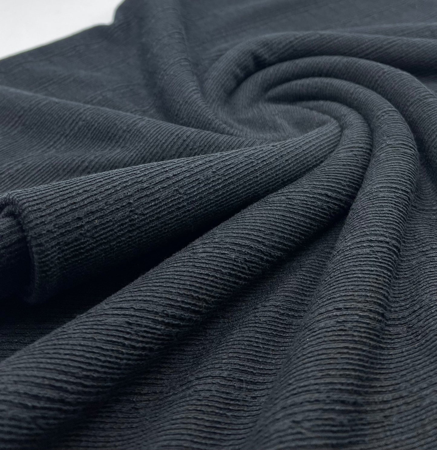 Black Soft Striped Textured Stretch Fabric - T9 Fabrics