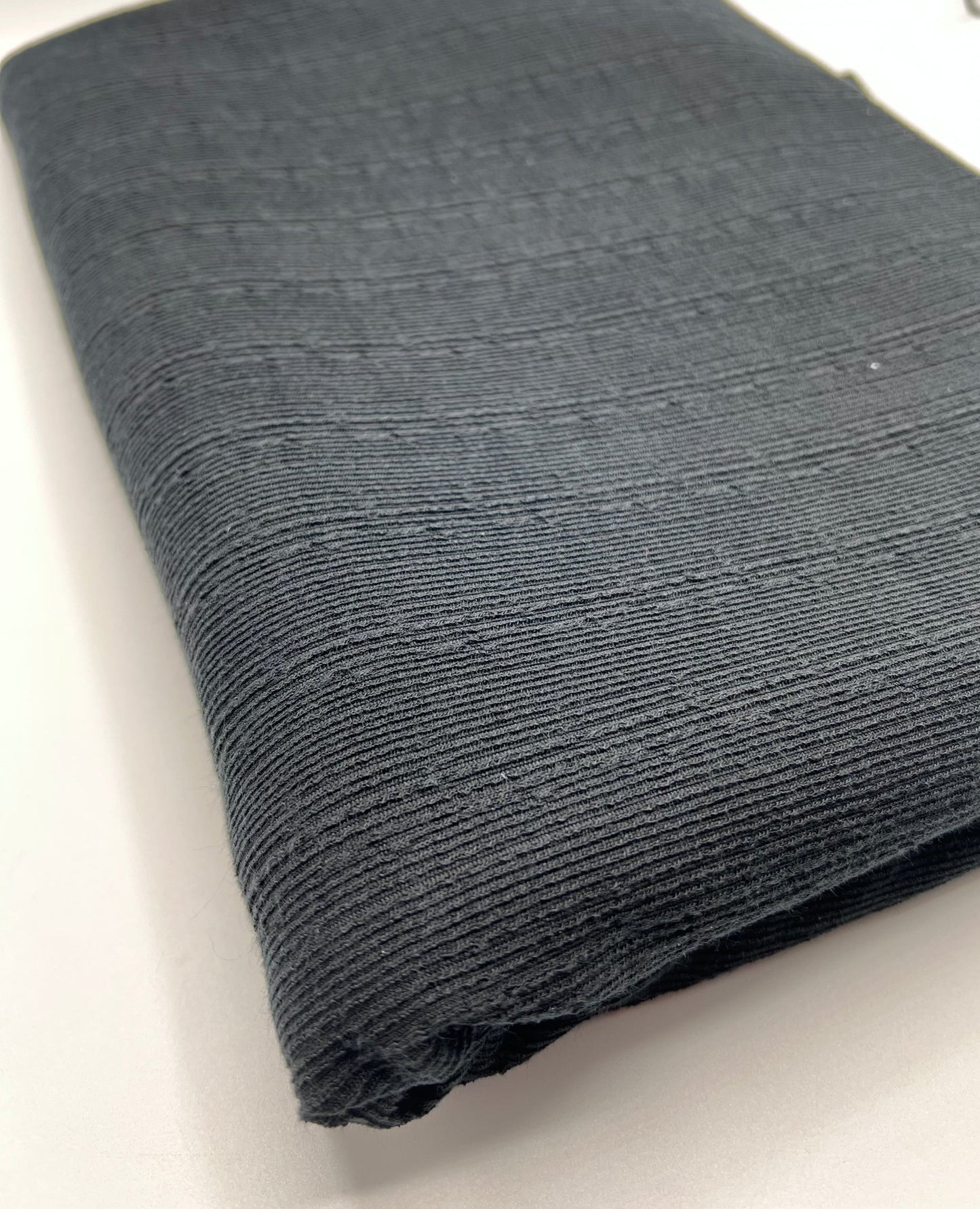 Black Soft Striped Textured Stretch Fabric - T9 Fabrics