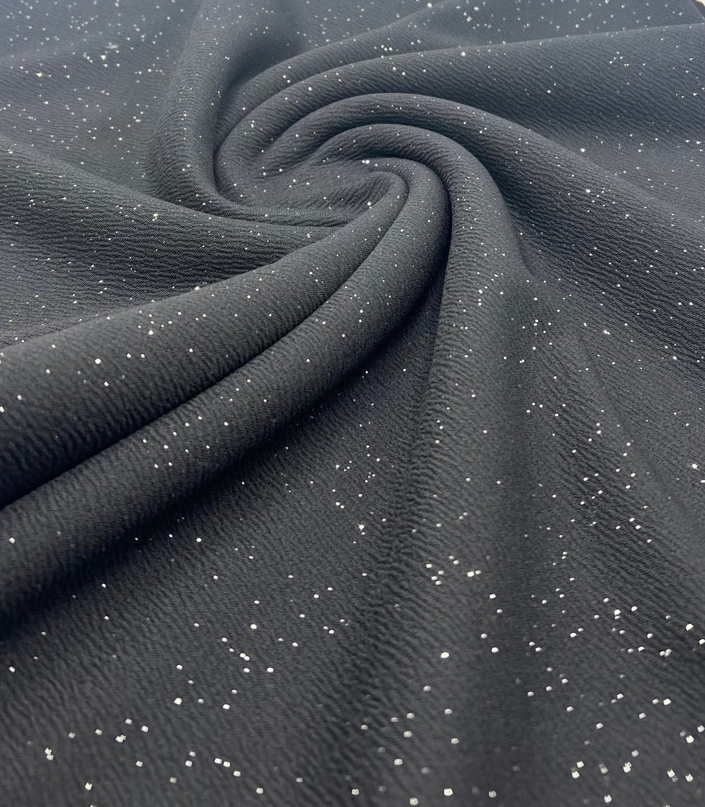 Black Sparkle Liverpool Bullet Stretch Fabric - T9 Fabrics